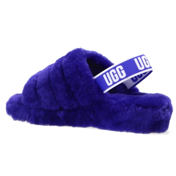 UGG Fluffy Yeah Slip On Elastic Slingback Slide Slippers 6 - Picture 1 of 12